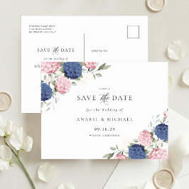 Tarjeta Postal de Anuncio de Boda de Hortensia Azu