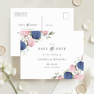 Tarjeta Postal de Anuncio de Boda de Hortensia Azu
