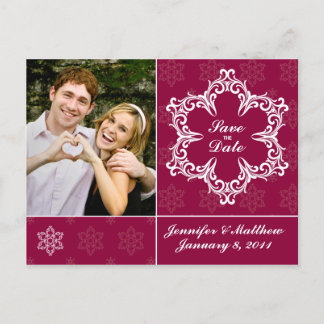 Tarjeta Postal de Anuncio de Boda de Invierno - Cr