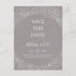Tarjeta Postal de Anuncio de Boda de Invierno Rúst