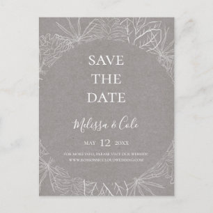 Tarjeta Postal de Anuncio de Boda de Invierno Rúst