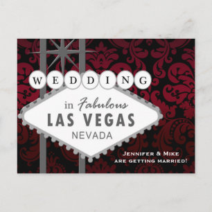 Tarjeta Postal de Anuncio de Boda de LAS VEGAS con
