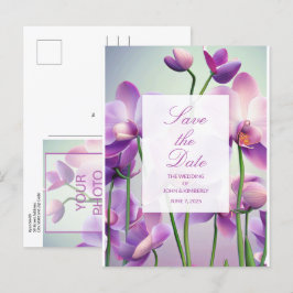 Tarjeta Postal de Anuncio de Boda de Orquídeas Pur