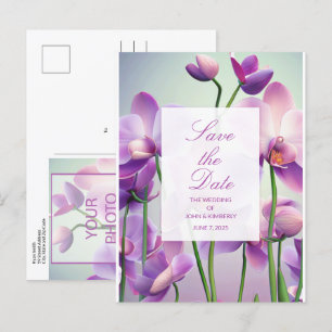 Tarjeta Postal de Anuncio de Boda de Orquídeas Pur