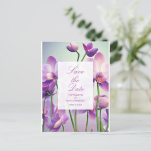 Tarjeta Postal de Anuncio de Boda de Orquídeas Pur