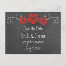 Tarjeta postal de anuncio de boda de Rosas Rojas S