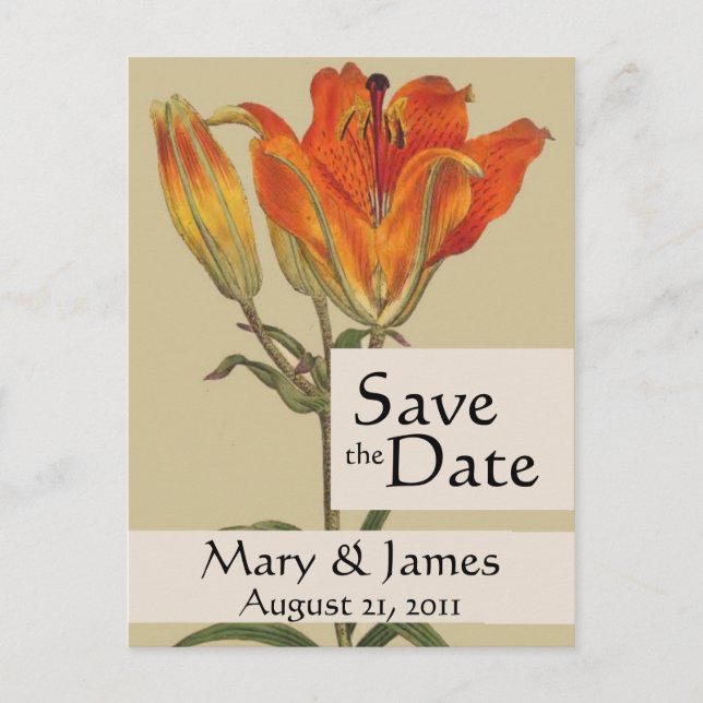 Tarjeta postal de anuncio de boda de Save the Date (Anverso)