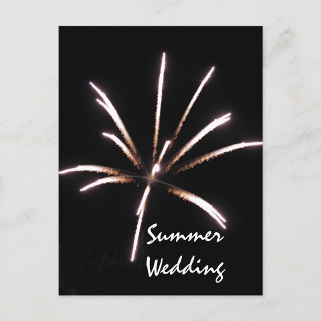 Tarjeta postal de anuncio de boda de verano con fu (Anverso)