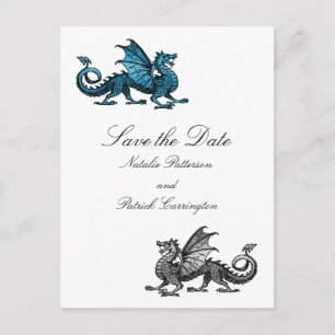Tarjeta Postal de Anuncio de Boda del Dragón de Pl