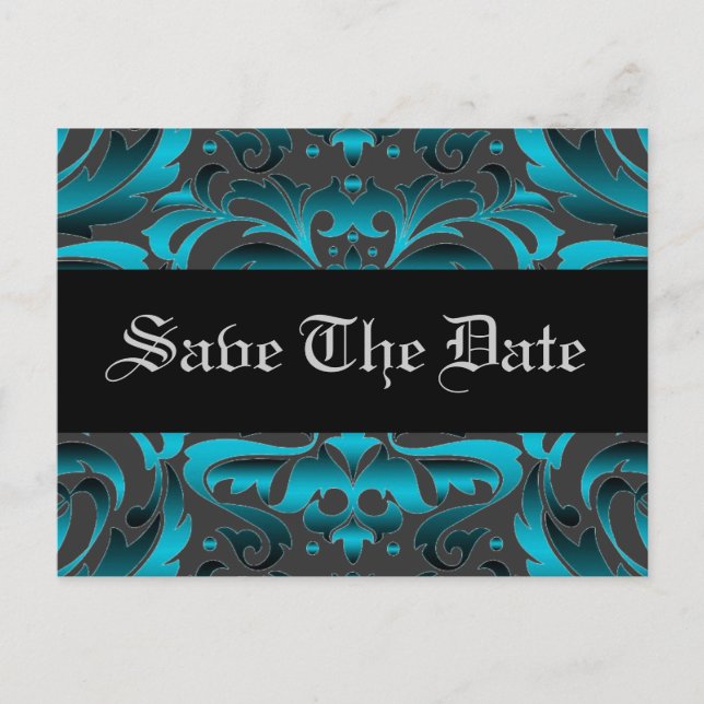 Tarjeta Postal de Anuncio de Boda Elegante con Dam (Anverso)