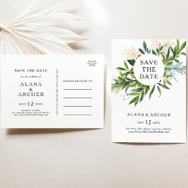 Tarjeta Postal de Anuncio de Boda Elegante con Oli