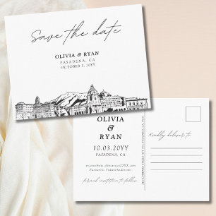 Tarjeta Postal de Anuncio de Boda Elegante de Pasa