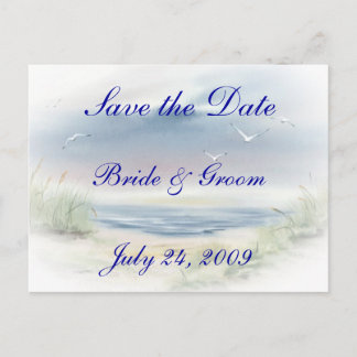 Tarjeta Postal de Anuncio de Boda en la Playa