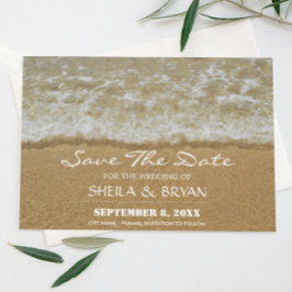 Tarjeta Postal de Anuncio de Boda en la Playa del 