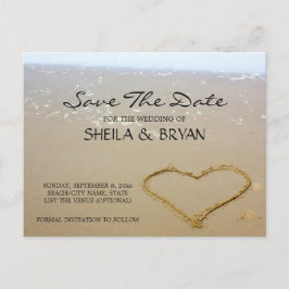 Tarjeta Postal de Anuncio de Boda en la Playa del 