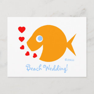 Tarjeta Postal de Anuncio de Boda en la Playa Dulc