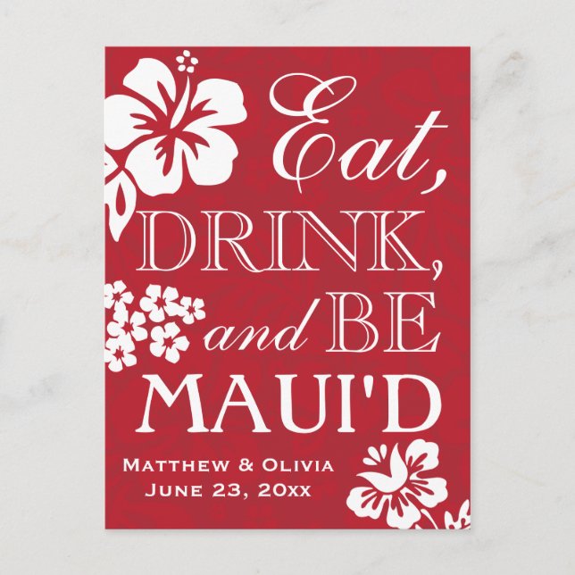 Tarjeta Postal de Anuncio de Boda en Maui (Anverso)