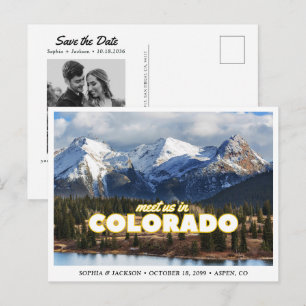 Tarjeta Postal de Anuncio de Boda en Montañas de C