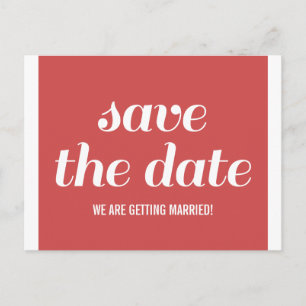 Tarjeta Postal de Anuncio de Boda Encantador, Rojo