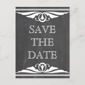 Tarjeta postal de anuncio de boda estilo Deco de m
