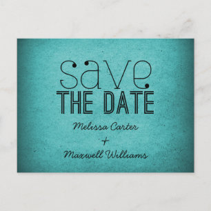 Tarjeta postal de anuncio de boda Grunge de moda e