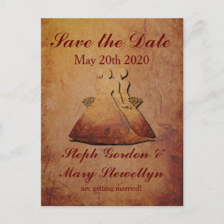 Tarjeta Postal de Anuncio de Boda Lésbica Rústica