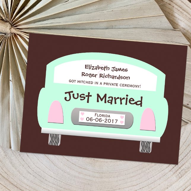 Tarjeta postal de anuncio de boda matrimonio fuga (Subido por el creador)