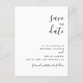 Tarjeta Postal de Anuncio de Boda Minimalista Mode