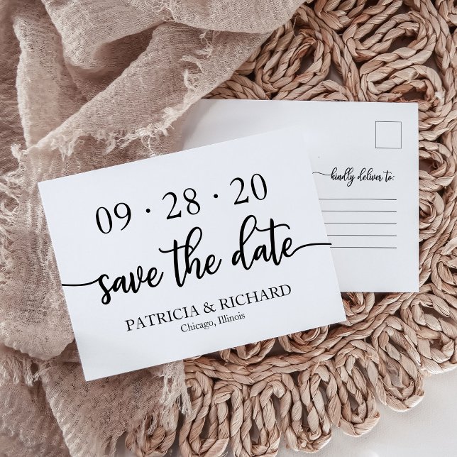 Tarjeta Postal de Anuncio de Boda Minimalista Mode (Subido por el creador)