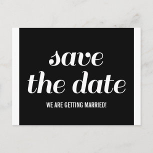Tarjeta Postal de Anuncio de Boda, Negro