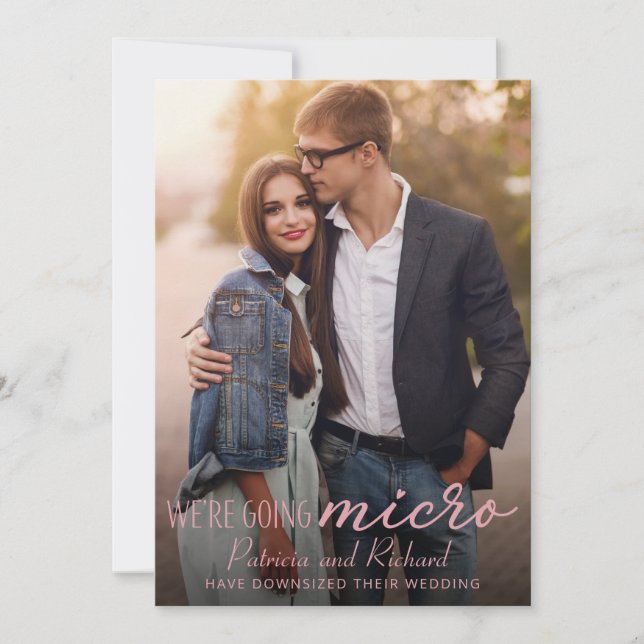 Tarjeta postal de anuncio de boda reducida Foto li (Anverso)