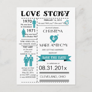 Tarjeta Postal de Anuncio de Boda (Robins Egg2)