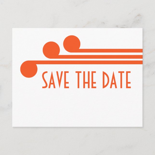 Tarjeta postal de anuncio de boda Simple Deco Chic (Anverso)