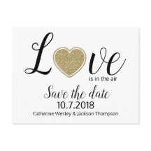 Tarjeta postal de anuncio de boda y fecha de guard