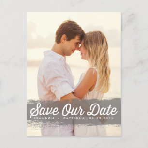TARJETA POSTAL DE ANUNCIO DE BODAS CON SALPICADURA