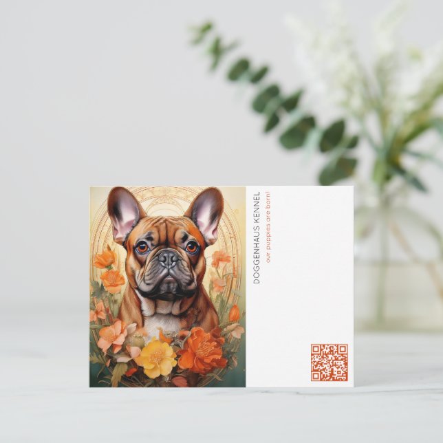 Tarjeta postal de anuncio de cachorros (Anverso de pie)