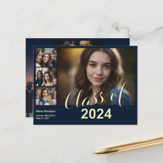 Tarjeta postal de anuncio de collage de graduación