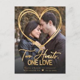 Tarjeta postal de anuncio de compromiso con foto d