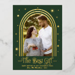 Tarjeta postal de anuncio de embarazo con marco en<br><div class="desc">Tarjeta postal de Navidad con tema de arco inspirada en el estilo retro. Fácil de personalizar con tus datos. TEN EN CUENTA: Para obtener ayuda con pedidos,  envíos,  información del producto,  etc.,  contacta directamente con el Servicio de Atención al Cliente de Zazzle.</div>