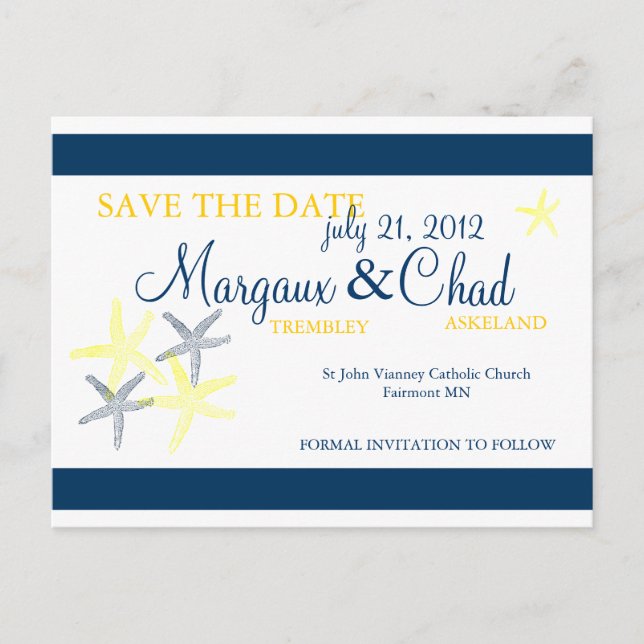 Tarjeta Postal de Anuncio de Estrella de Mar (Anverso)