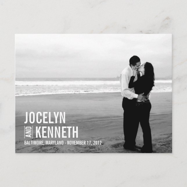 Tarjeta Postal de Anuncio de Fecha de Ahorro - Bla (Anverso)