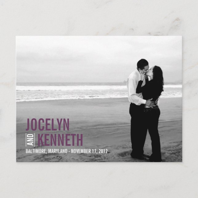 Tarjeta Postal de Anuncio de Fecha de Ahorro - Mor (Anverso)