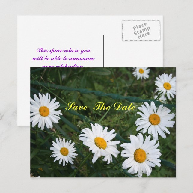 Tarjeta postal de anuncio de fecha de boda Círculo (Anverso / Reverso)