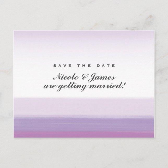 Tarjeta postal de anuncio de fecha de boda con acu (Anverso)