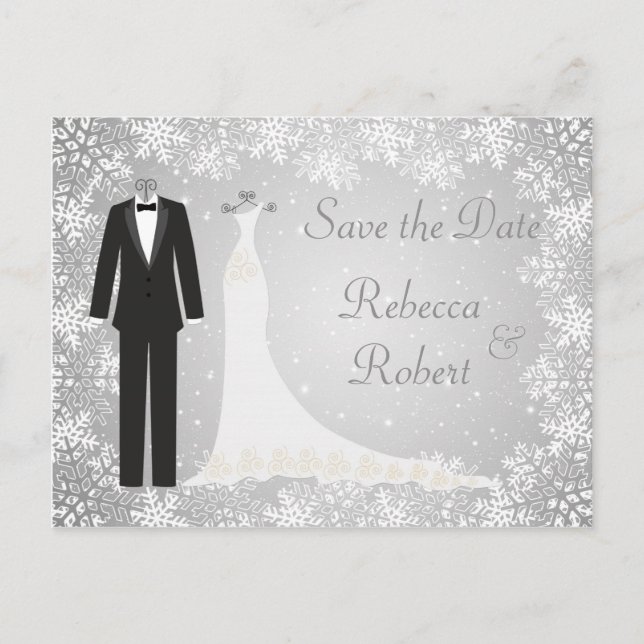 Tarjeta postal de anuncio de fecha de boda con esm (Anverso)