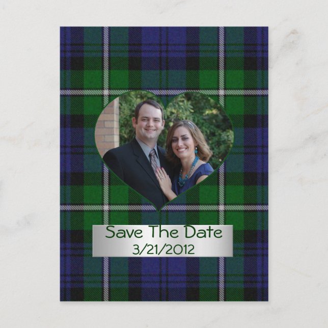 Tarjeta postal de anuncio de fecha de boda con fot (Anverso)