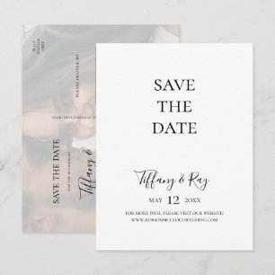 Tarjeta Postal de Anuncio de Fecha de Boda con Fot