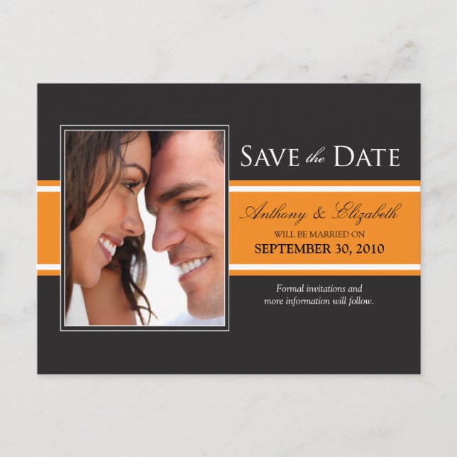 Tarjeta Postal de Anuncio de Fecha de Boda con Fra (Anverso)