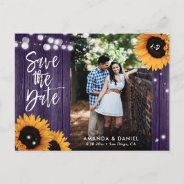 Tarjeta postal de anuncio de fecha de boda con gir