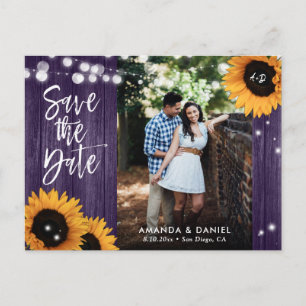 Tarjeta postal de anuncio de fecha de boda con gir